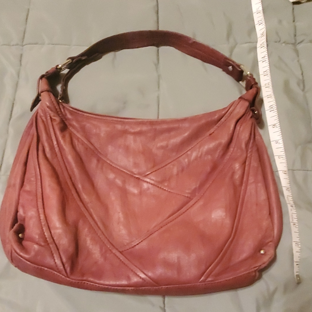 Perlina Brown Leather Shoulder Bag